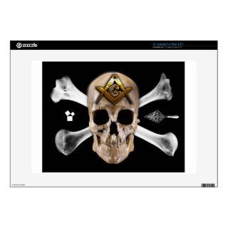 Masonic Skull & Bones Compass Square Skin For Laptop