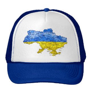 Ukraine Flag color Map Hat