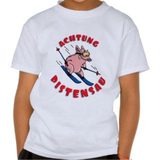 skiing pig t shirt