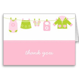 {it's a girl} little laundry thank you card