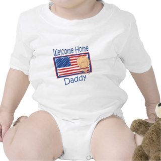 Welcome Home Daddy Flag Baby Tshirts