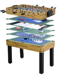Solex Multi Spieltisch 12 in 1, holz/bunt, 113 x 62 x 81,3 cm Sport & Freizeit
