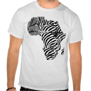 Zebra Print African Safari Africa Map Tee Shirts