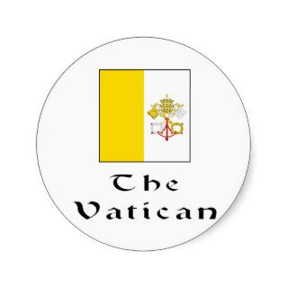 The Vatican Flag & Word Round Stickers