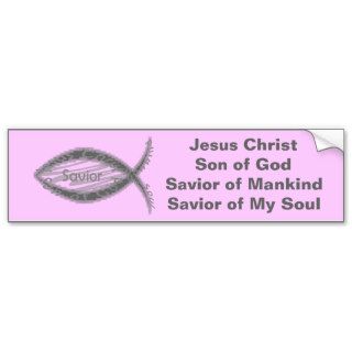 Jesus Savior Fish Symbol Bumper Stickers