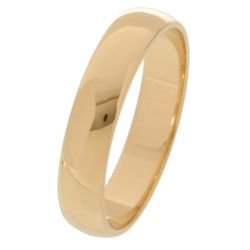 10k Yellow Gold Women's Half round 4 mm Wedding Band Gold Rings