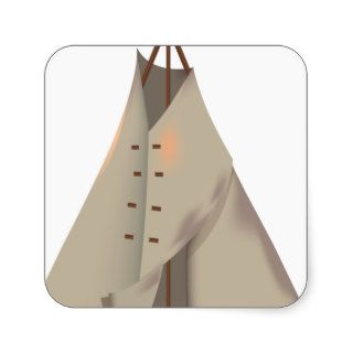 Wigwam  teepee square stickers