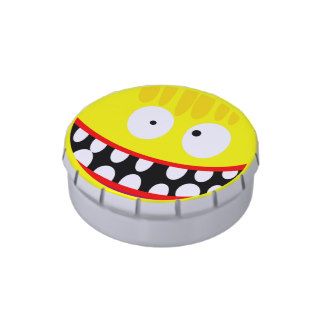 crazy silly funny cartoon face smiley candy tins