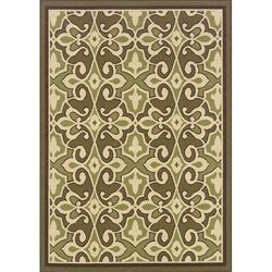 Green/Ivory Outdoor Area Rug (6'7 x 9'6) Style Haven 5x8   6x9 Rugs