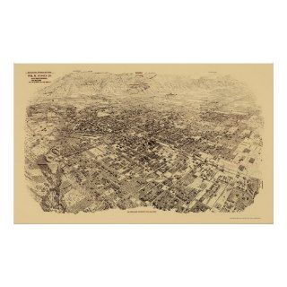 Pasadena, CA Panoramic Map   1903 Posters