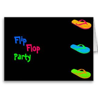 Flip Flop Party Black Greeting Cards