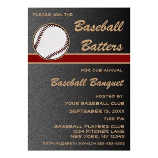 Baseball Banquet Tournament Party Invitation
