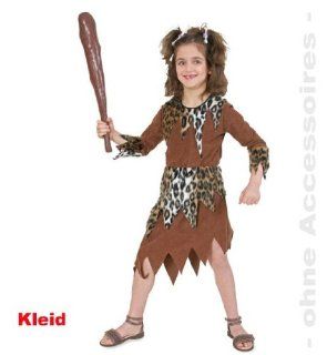 Steinzeit Girl Mädchen 128 Kostüm Kleid Neandertaler Spielzeug