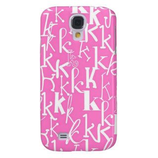 Bubble Gum Pink Letter K Galaxy S4 Cases
