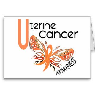 Uterine Cancer BUTTERFLY 3.1 Greeting Cards