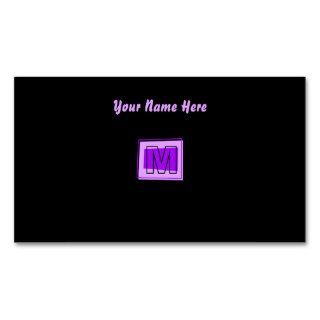 Monogram Letter M, Your Name Here Business Card Templates