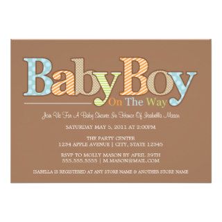 5 x 7 Baby Boy  Baby Shower Invite