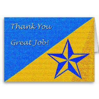 Thank You Great Job Star Greeting Cards
