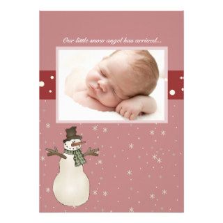 Vintage Snowman Photo Card Custom Announcement