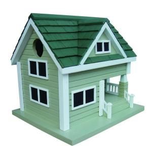 Home Bazaar Grey with Green Roof Bungalow Birdhouse HB 2040