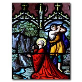 Saint Barbara's Martyrdom Stained Glass Art Postcard