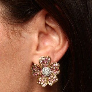 Kenneth Jay Lane Crystal Flower Earrings Kenneth Jay Lane Fashion Earrings