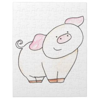 Here's looking at you Pig cutout by Serena Bowman Puzzles