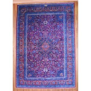 Persian Hand knotted Mashad Burgundy/ Rust Wool Rug (11'3 x 16'7) Oversized Rugs