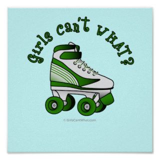 Roller Derby Skate   Green Print