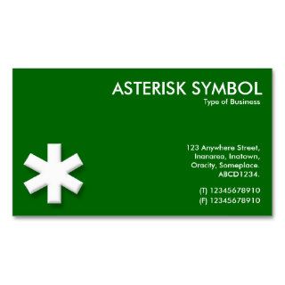 Asterisk Symbol   Grass Green (006600) Business Card Template
