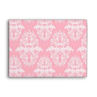 Pink and White Floral Damask Vintage Pattern Envelope