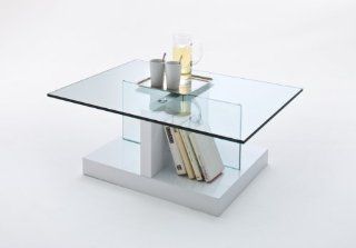 Couchtisch »KIRA« in Hochglanz weiß mit Glasplatte Küche & Haushalt