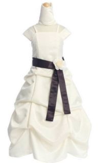 Extravagantes Kleid für Mädchen Größe 140/146 creme/braun SOFORT LIEFERBAR D536 Bekleidung