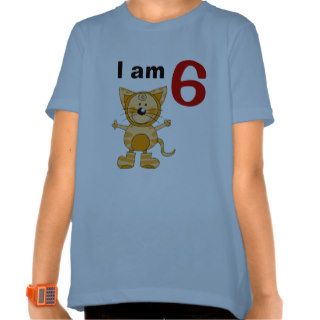 6 year old birthday boy/girl gift (orange cat) shirt