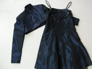 Lemmi/ G.Lehmann Mädchen Kleid mit Bolero mitternachtsblau 491063535, Größe170 Bekleidung