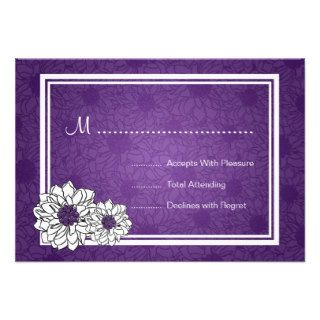 Elegant Wedding RSVP Dahlia Floral Purple Announcement
