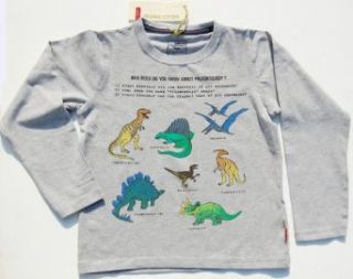 Name it Jungen Langarm Shirt Dinosaurier / Bio Baumwolle ELO 13082012 GREY MELANGE Gr.158 164 Bekleidung
