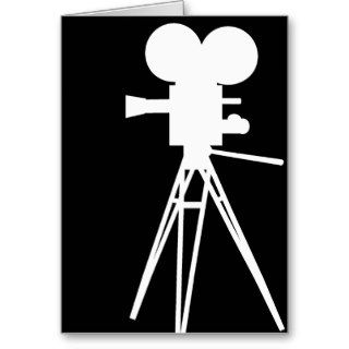 Retro Movie Camera Silhouette Greeting Card