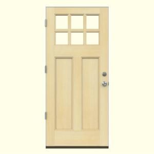 JELD WEN 6 Lite Craftsman Unfinished Hemlock Entry Door with Primed White AuraLast Jamb O04462
