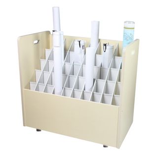 Mobile Wood Roll File 50 Compartments Adir Art/Drafting Storage