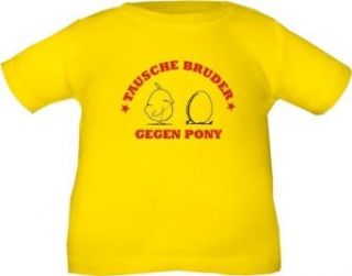 Kinder T Shirt Tausche Bruder gegen Pony / Größe 60   164 in 10 Farben Bekleidung