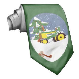 Tractor for Christmas Necktie
