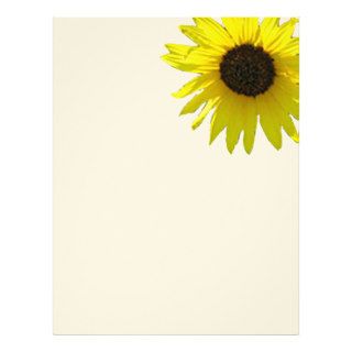 Single Corner Sunflower Stationery Letterhead Template