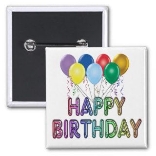 Happy Birthday with Balloons and Balloon Font Pin