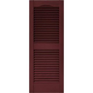 Builders Edge 15 in. x 39 in. Louvered Shutters Pair in #078 Wineberry 010140039078