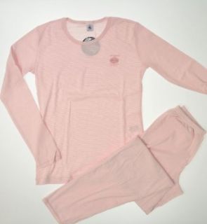 Petit Bateau Pyjama 62859 Mädchen Schlafanzug Gr. 18   176/188 Ringel rosa weiß Bekleidung