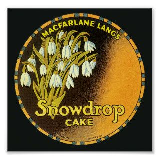 Vintage Snowdrop Cake Label Print