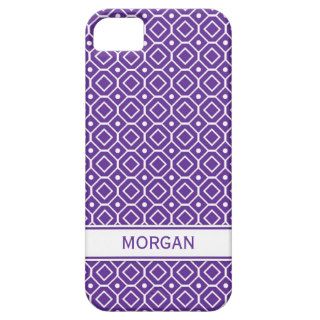 i Phone 5 Custom Name Purple Geometric Pattern iPhone 5 Covers