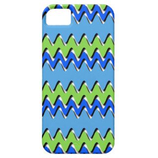 Funky Turquoise Blue Lime Green Zigzag Pattern Apple Iphone5 Case