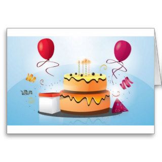 Birthday cake greeting cards